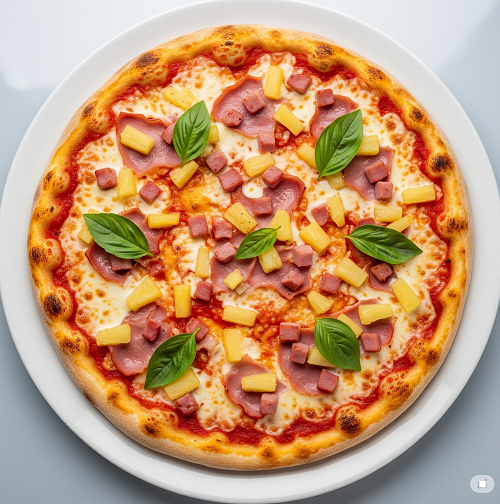 Cheese, Ham & Pineapple Pizza 
